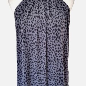 Banana Republic Gray and Black Leopard Print Halter Top - XXS